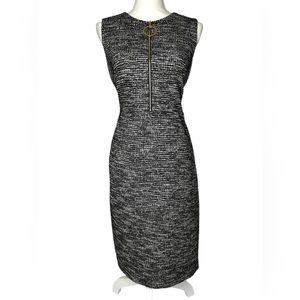 Calvin Klein Black White Zip Front Dress